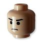 Minifig Head Rebel Commando / Vader's Apprentice, Stern Black Eyebrows, Black Eyes and Frown Print [Blocked Open Stud]