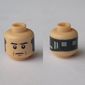 Minifig Head Lobot, Dual Sided, Eyebrows, Frown / Implant Print [Blocked Open Stud]