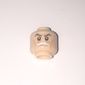 Minifig Head Admiral Wullf Yularen, Stern Gray Eyebrows, White Moustache and Wrinkles Print [Hollow Stud]