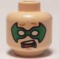 Minifig Head Robin, Green Eyemask, Smiling / Surprised Print