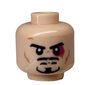 Minifig Head Tony Stark, Goatee Beard, Smile / Bruised Eye Print