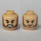 Minifig Head Winter Soldier (Bucky), Dual Sided, Open Mouth, Dark Brown Stubble Beard [Hollow Stud]