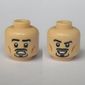 Minifig Head Tony Stark (Iron Man), Open Mouth, Mustache, Goatee, Smiling / Scared Print