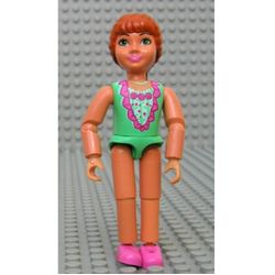 Belville Figure Articulated Elbows, Child, Female, Dark Orange Hair, Swimsuit with Flowers (Princess Flora)