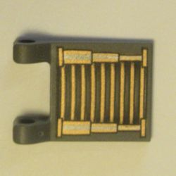 Flag 2 x 2 Square [Thin Clips] with Copper, Silver and Black Grille Print