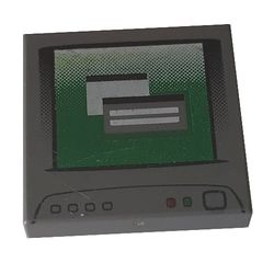 Tile 2 x 2 with Computer Monitor, No Power Switch Icon Print