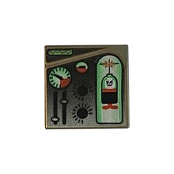 Tile 2 x 2 with Green and Red Ogel Orb and Gauges Print