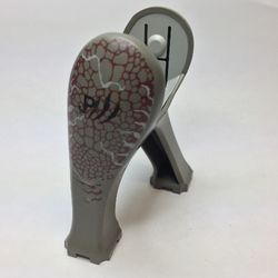 Animal Body Part, Dinosaur, Legs Long, Dark Red, White Scales and 'JPIII' Print