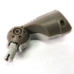 Large Figure Limb, Mechanical Short, with Rotation Joint Ball, Pin, and Pin Hole with Friction, Light Gray Half, Right (Jens)
