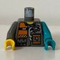 Torso, Odd Arms and Hands, Orange Patch, 2 Hoses Print (Chief) , Left Dark Turquoise Arm and Hand, Right Dark Gray Arm and Yellow Hand
