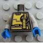 Torso Yellow and Black Panels and Circuitry Print, Light Gray Arms, Blue Hands