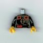 Torso Armor, Chinese Guard, Pouch and Knife on Belt Print, Black Arms, Yellow Hands
