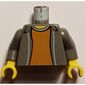Torso Open Jacket with Collar and Dark Orange Shirt Print, Dark Gray Arms, Yellow Hands