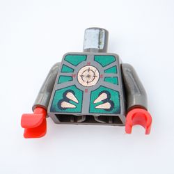 Torso Stingray Dark Turquoise, Black, and Gold Print, Dark Gray Arms, Red Hands