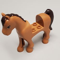 Animal, Horse with 2 x 2 Cutout, Brown Eyes, Dark Brown Mane and Tail Print