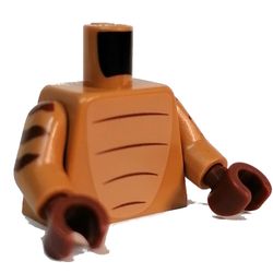 Torso, Nougat Chest, Reddish Brown Markings print, Medium Nougat Arms, Reddish Brown Hands