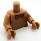Torso, Dark Red Bow Tie, Fur print, Medium Nougat Arms and Hands