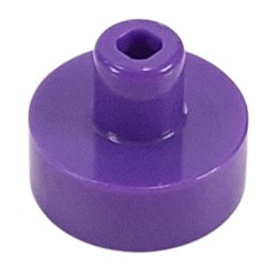 LEGO part 20482 Tile Round 1 x 1 with Hollow Bar in Medium Lilac/ Dark Purple