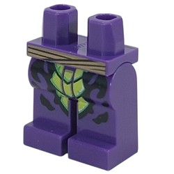 LEGO part 970c09pr0004 Hips and Dark Purple Legs with print in Medium Lilac/ Dark Purple