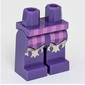 Hips and Dark Purple Legs with Bright Pink Checkered Pattern with Gold Ruffles/Fringe print