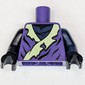 Torso Robe, Yellowish Green Collar and Dark Blue Undershirt, Creature in Circle on Back Print, Dark Blue Arms, Black Hands