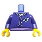 Torso, Tunic, Lavender Trim, Sash, Silver Postal Symbol print, Dark Purple Arms, Yellow Hands