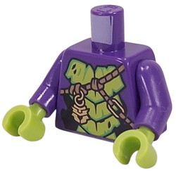 Torso, Lime Scales, Nougat Ropes, Gold Pendant print, Dark Purple Arms, Lime Hands