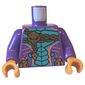 Torso Armor, Gold Chain, Dark Turquoise Scales print, Dark Purple Arms, Pearl Gold Hands