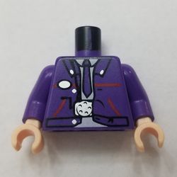 Torso Jacket and Dark Purple Tie Print (Knight Bus Conductor), Dark Purple Arms, Light Nougat Hands