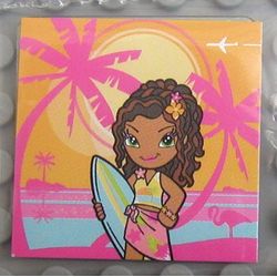 Clikits Insert 4 x 4 with Hawaiian Surfer Girl Print