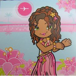 Clikits Insert 10 x 10 for Frame, 'Daisy' Hawaiian Hula Print