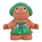 Duplo Figure Little Forest Friend Female, Green Dress with Three White Flowers Necklace Print (Trixie Toadstool)