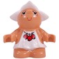 Duplo Figure Little Forest Friend Female with White Dress with Three Red Berries Print (Dreamer Meadowsweet)