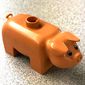 Duplo Animal Pig, Tall, Black and White Eyes (Old Style)