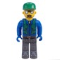 Juniors Midifig, Construction Worker with Blue Shirt, Green Vest and Cap, Sunglasses and Moustache