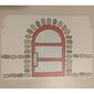 Background, Wall with Stone Details and Door / Ticket Booth, Phone, and Train Map Print