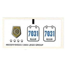 Sticker Sheet for Set 7031-1