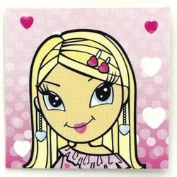 Clikits Insert 4 x 4 with 'Heart' with Pink Hearts Background Print