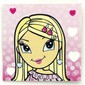 Clikits Insert 4 x 4 with 'Heart' with Pink Hearts Background Print