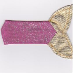 Belville, Fishtail, Child with Gold Fins, Dark Pink Spots, Silver Overlay Print