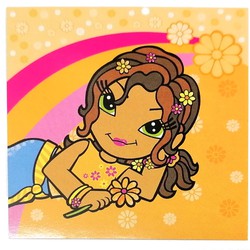 Clikits Insert 10 x 10 for Frame, 'Daisy' Holding a Flower Print