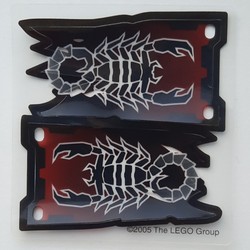 Flag 4 x 9 with Knights' Kingdom II Scorpion Print [Complete Sheet of 2]