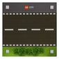 Baseplate with 4 Square Corner Holes and Road Straight with Grass / Road Straight with Dust (Dirt) Marks Print