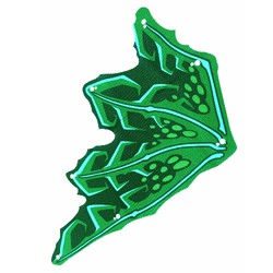 Wing, Left, Dragon, Azure Bones, Green and Dark Green Webbing