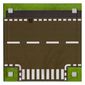 Baseplate with 4 Square Corner Holes and Curved Road / T Intersection Print