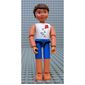 Belville Figure Articulated Elbows, Child, Male, Brown Hair, White Shirt with Red Kite, Blue Short Pants