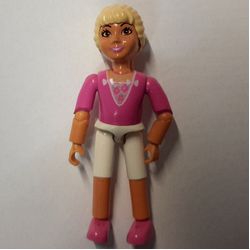 Belville Figure Articulated Elbows, Child, Female, Light Yellow Hair, Dark Pink Shirt, V Neck with Roses Print
