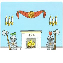 Backdrop for Sets 3615-2 / 9131-1, Room Interior / Castle Gate