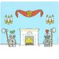 Backdrop for Sets 3615-2 / 9131-1, Room Interior / Castle Gate