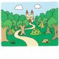 Backdrop for Sets 3615-2 and 9131-1, Serpentine Road, Castle / Serpentine Road, Forest